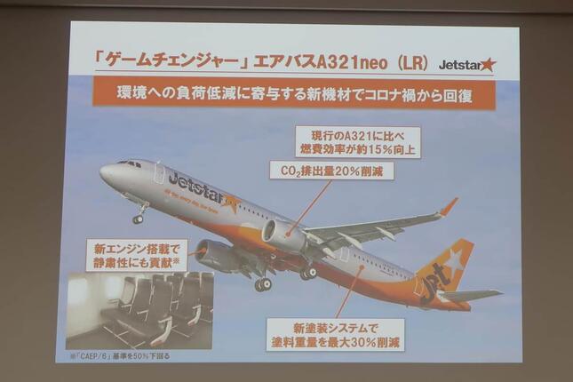 エアバスA321LR型機は、現行のA320よりも燃費効率が15％向上し、二酸化炭素（CO2）排出量を20％削減した