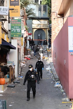 事故のあった梨泰院（写真：YONHAP NEWS/アフロ）